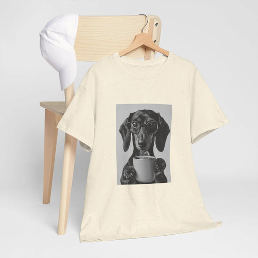 Dachshund Funny T-Shirt ,Coffee Design, Wiener Dog Lover Gift